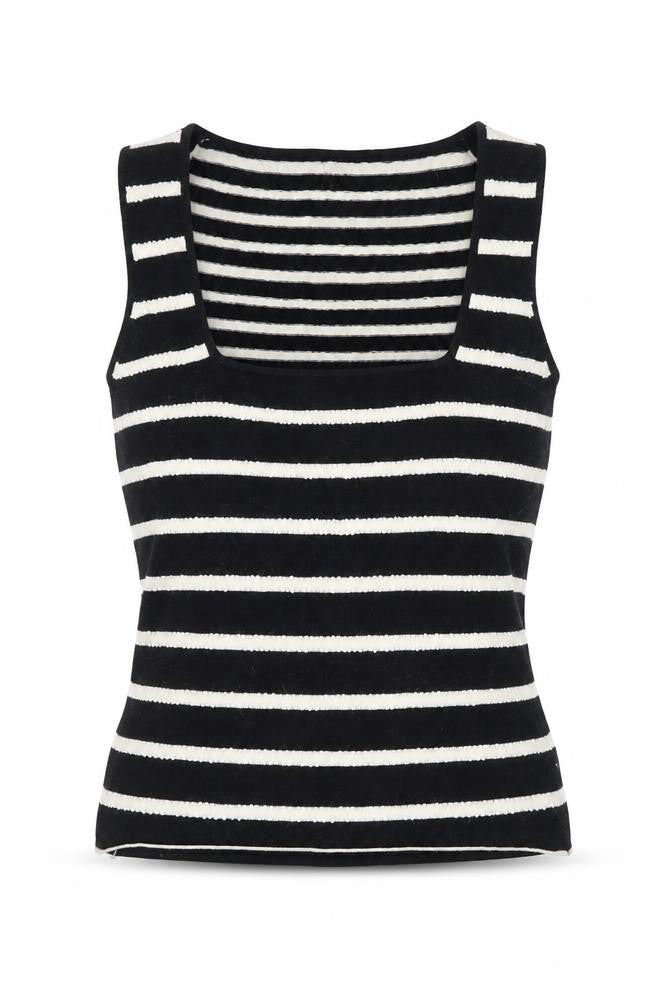 Whistles Women's Black & White Striped Vest S