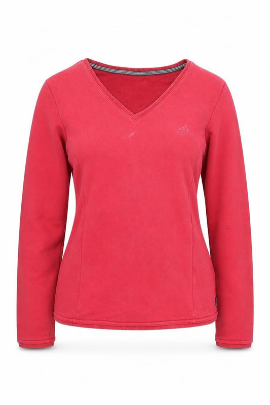 Adidas Women's Red Sweatshirt Size 12, V-Neck Casual