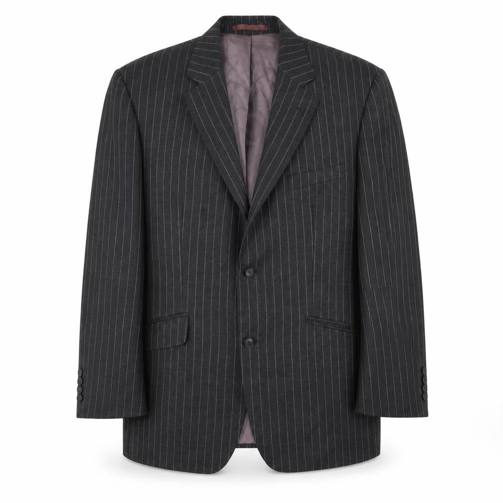 Jaeger Men's Grey Striped Slim Suit Jacket 44S