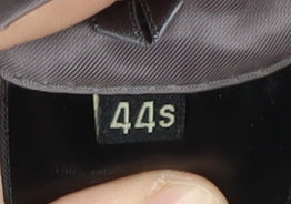 Close-up detail of Jaeger Men's Grey Striped Slim Suit Jacket 44S