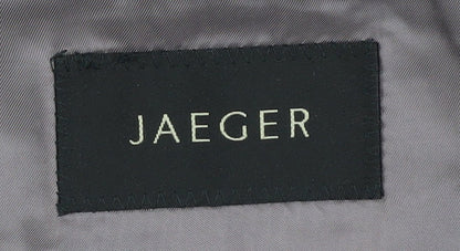 Brand and care label for Jaeger Men's Grey Striped Slim Suit Jacket 44S