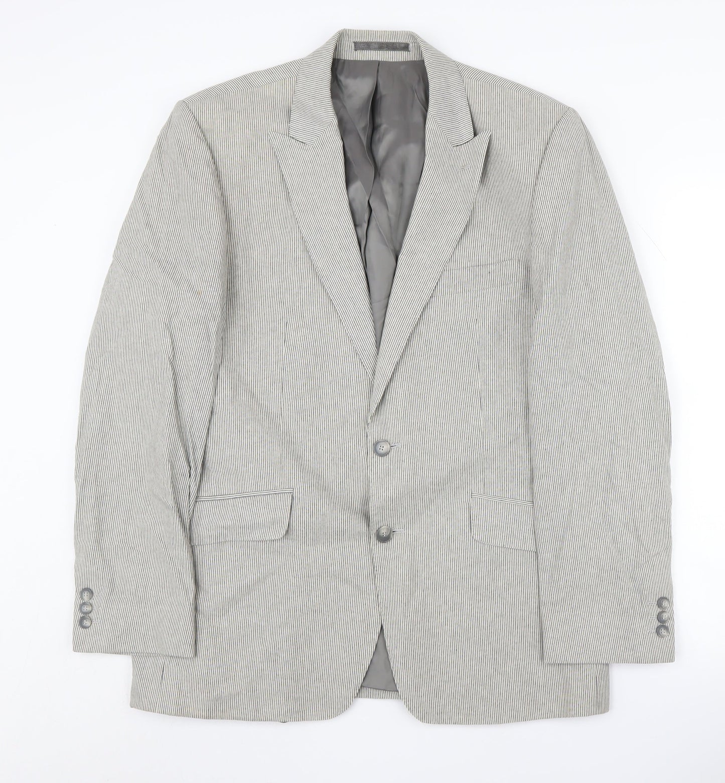 STVDIO Jeff Banks Men’s Grey Striped Blazer 40 Regular