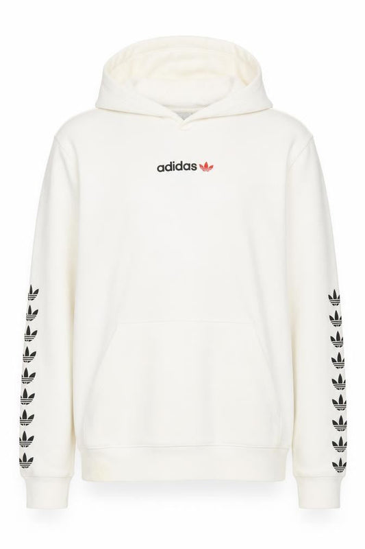 Adidas Boys' Ivory Logo Pullover Hoodie, Size 16, Casual Style