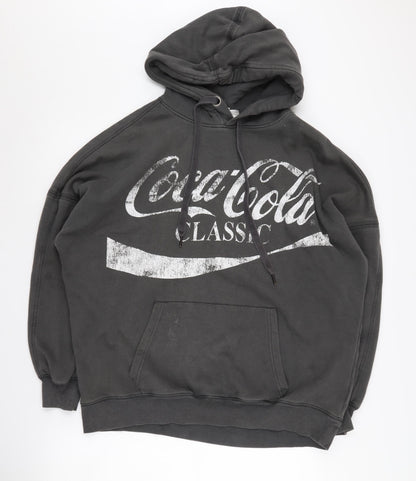 H&M Womens S Black Coca-Cola Pullover Logo Hoodie