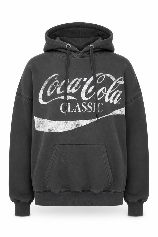 H&M Unisex S Black Coca-Cola Pullover Logo Hoodie