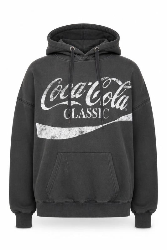 H&M Womens S Black Coca-Cola Pullover Logo Hoodie