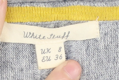 White Stuff Women's Grey Long Sleeve Knit Top Size 8