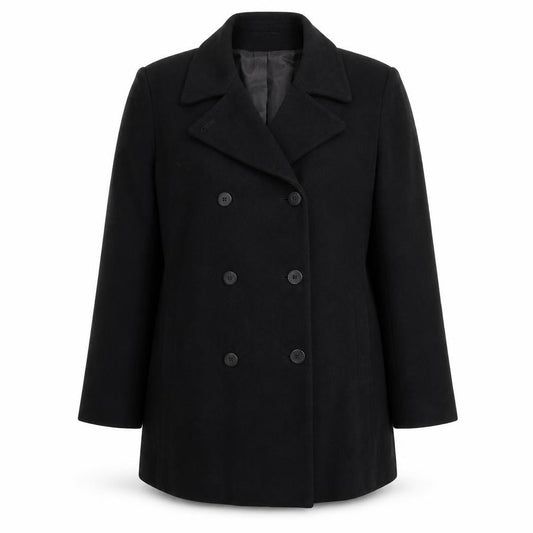 BHS Women's Black Double-Breasted Wool Trouser Suit, Size 14