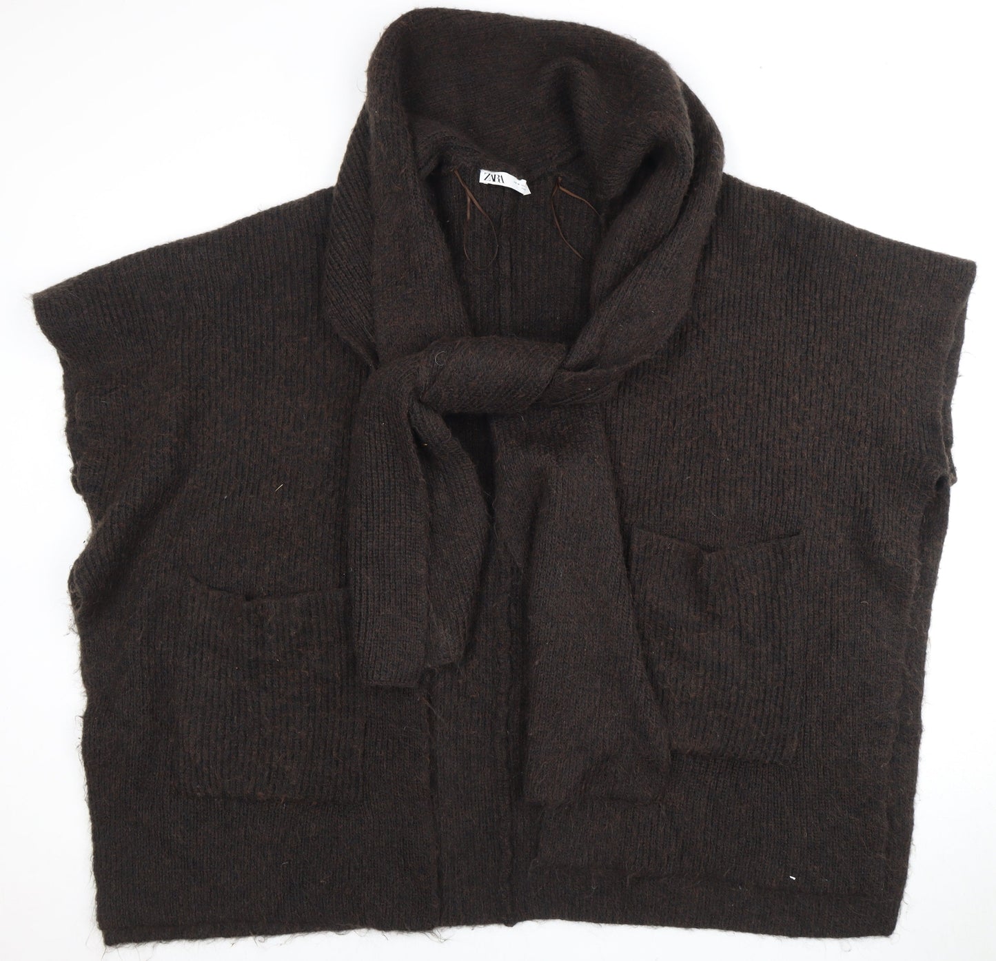 Zara Women's Brown Sleeveless Cardigan M