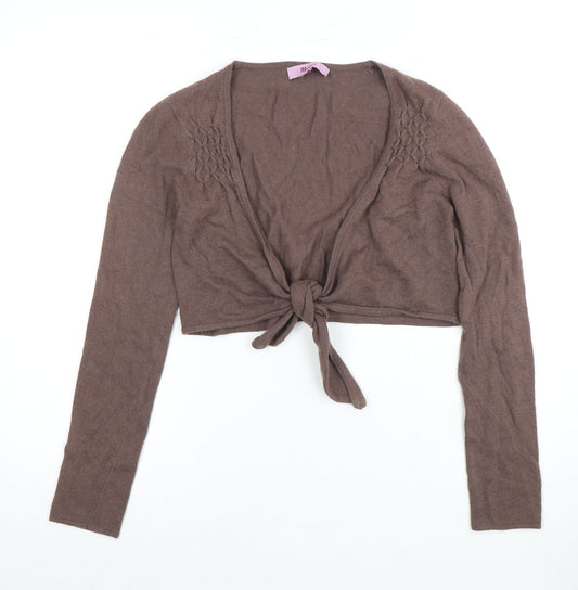 Monsoon Women's Brown Shrug V-Neck Jumper, Size 8