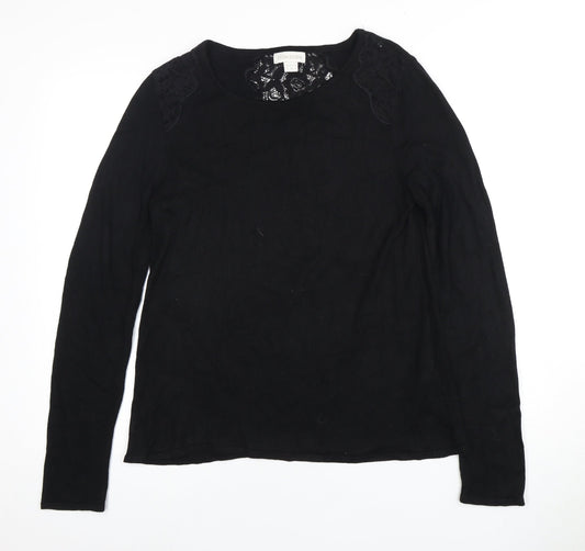 Monsoon Women's Black Lace Knit Jumper Size 12