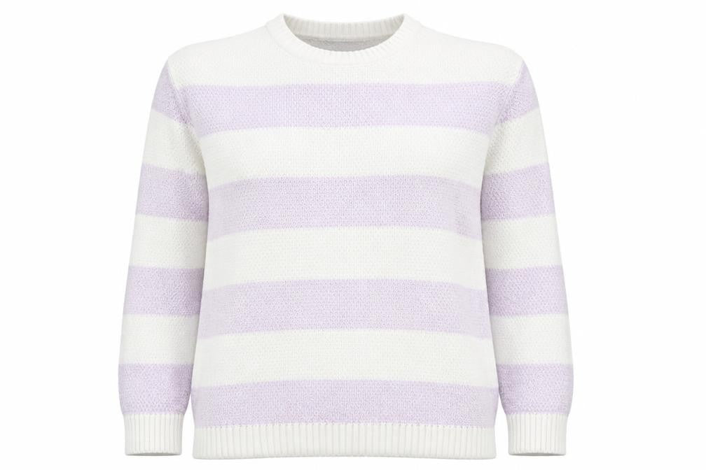Maine Women's White Striped Pullover Jumper Size 14