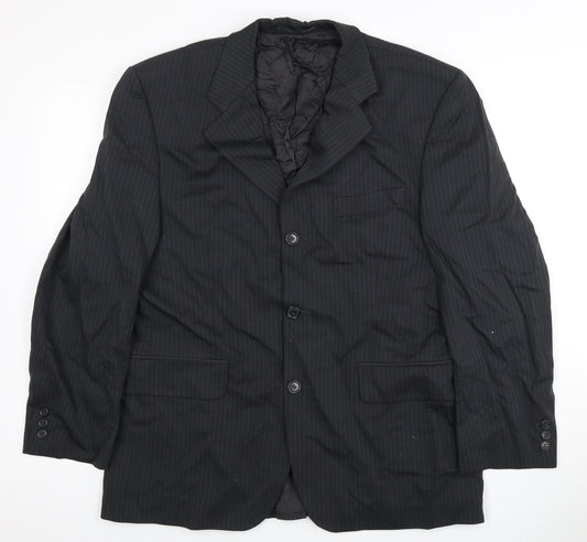 Burton Men's Black Striped Blazer - 40 Short, Formal Jacket