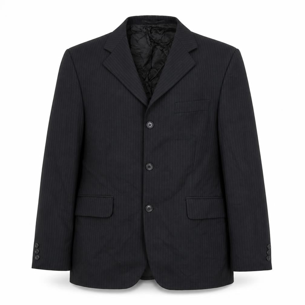Burton Men's Black Striped Blazer - 40 Short, Formal Jacket