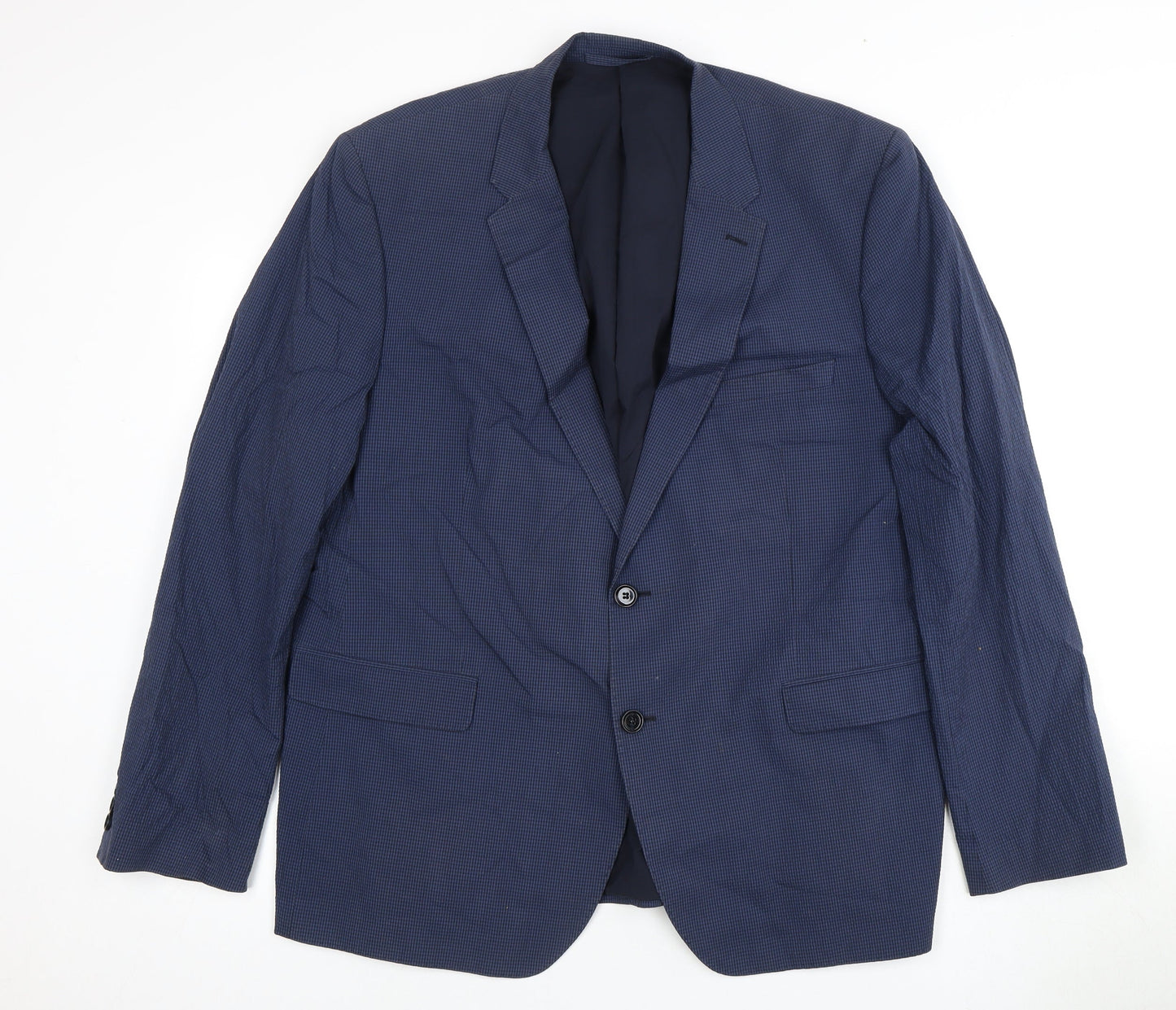Marks and Spencer Men's Blue 38R Blazer Check Regular