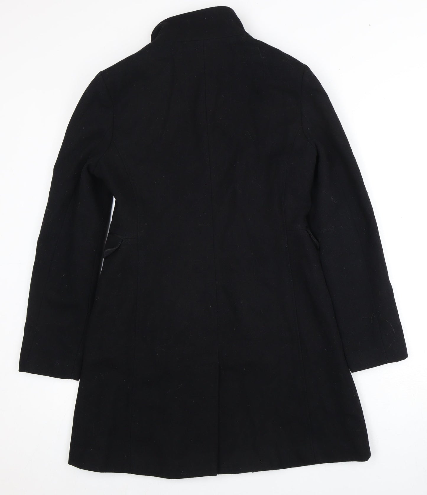 Next Women's Black Wool Blend Mid-Length Coat Size 8