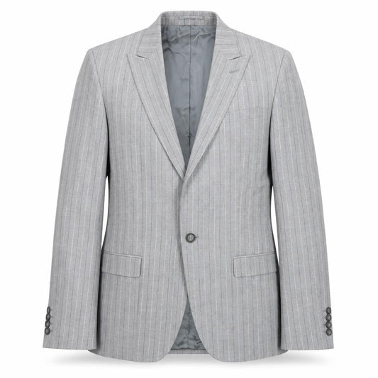 River Island Men's Grey Striped Blazer 40R