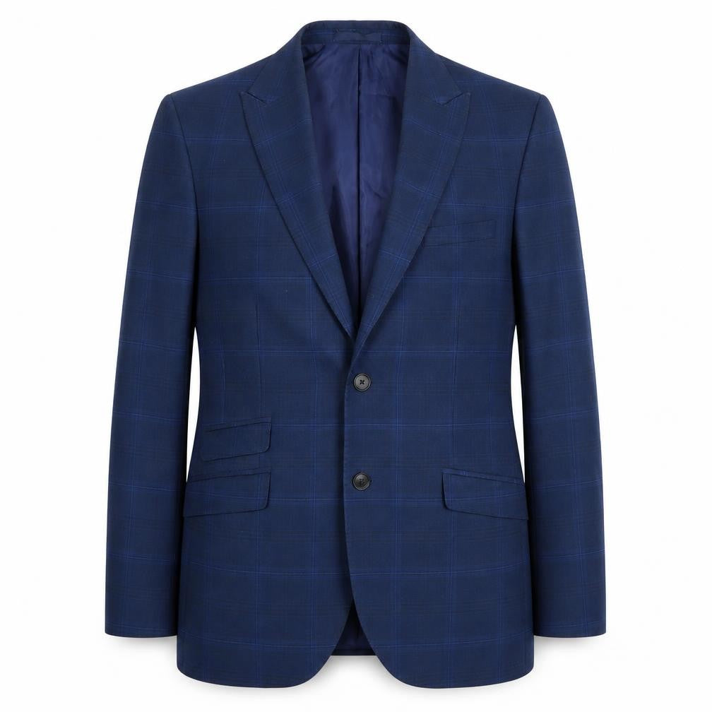 Moss London Men's Blue Check Blazer 40L