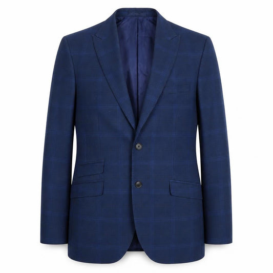 Moss London Men's Blue Check Blazer 40L