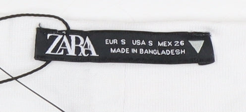 Zara White Sleeveless Cotton Top - Size 10