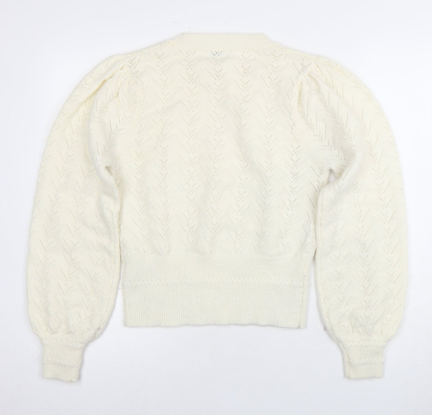 Warehouse Ivory Jewel Accent Women's Small Jumper