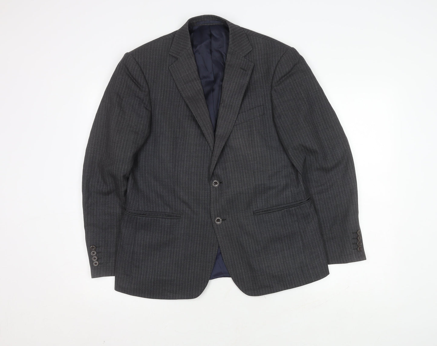 Marks and Spencer Men's Grey Striped Blazer 38S