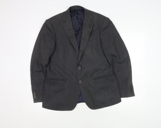 Marks and Spencer Men's Grey Striped Blazer 38S