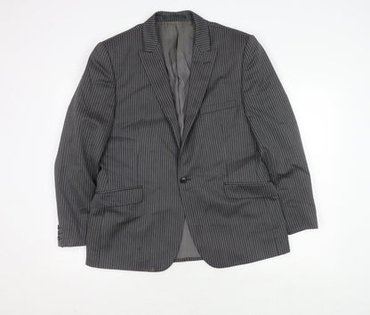 Fellini Tailored Men's Grey Striped Suit Jacket 40R