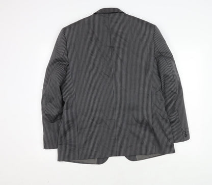 Fellini Tailored Men's Grey Striped Suit Jacket 40R