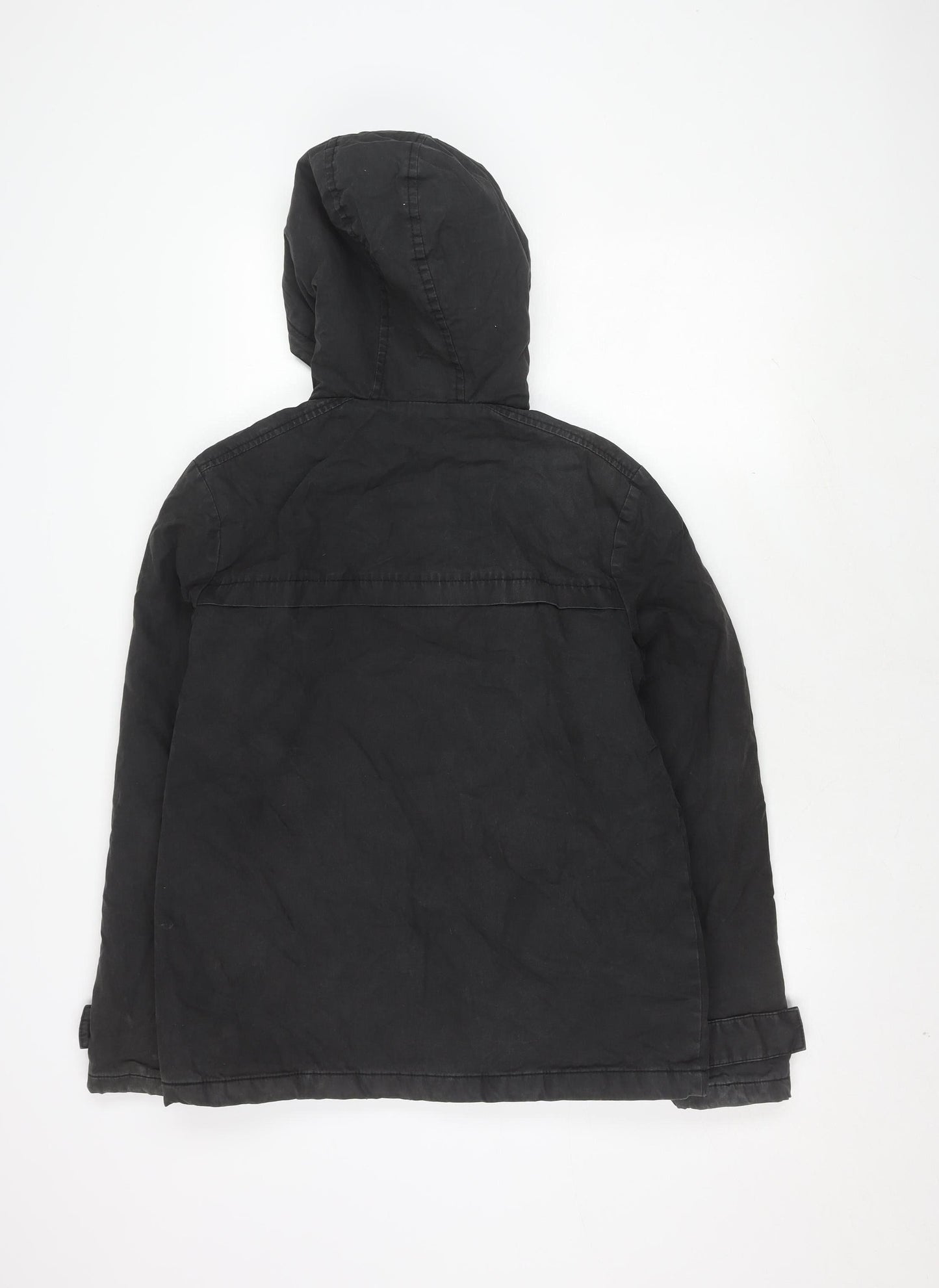 Topman Men's XS Black Hooded Jacket, Winter Casual