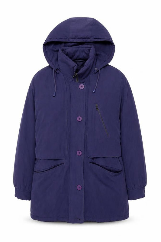 Dannimac Women's Purple Parka Jacket, Size 10, Hooded, Autumn/Winter