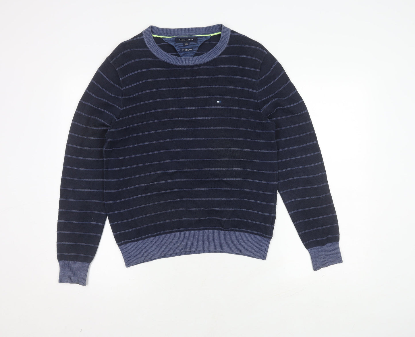 Tommy Hilfiger Men’s XS Blue Striped Pullover Jumper