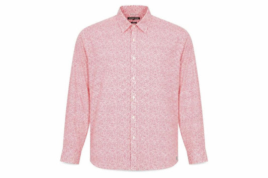 Michael Kors Men's Red Floral Slim Fit Shirt XL
