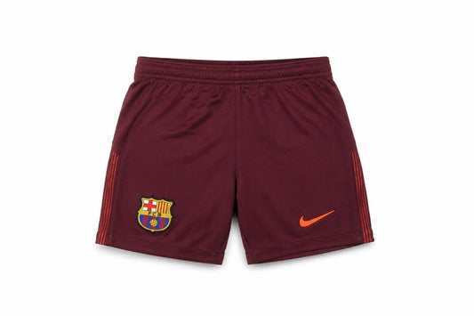Front view of Nike boys’' red athletic football shorts xs