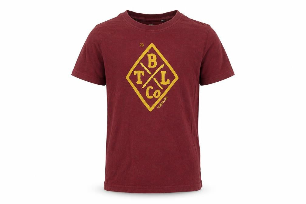 Timberland Boys Red XS T-Shirt, Short Sleeve, Casual, Logo