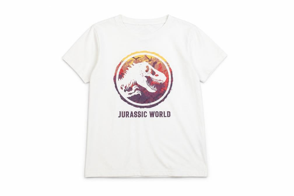 Primark Boys' White Jurassic World T-Shirt 7-8 Years