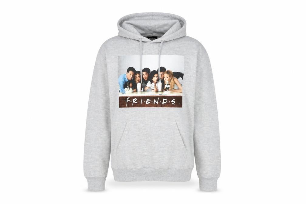 PrettyLittleThing Women's Grey Friends Pullover Hoodie Size S
