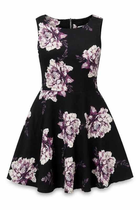 Apricot Women's Black Floral Dress UK 10