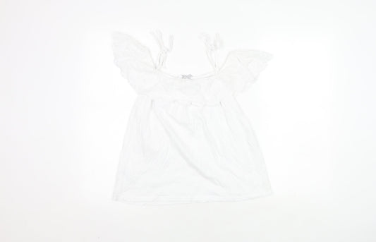 Red Herring Women's White Top Size 10 Cotton