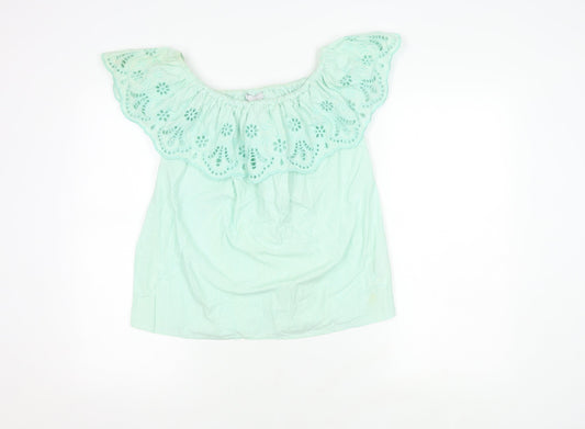Red Herring Women's Green Off-Shoulder Top Size 10