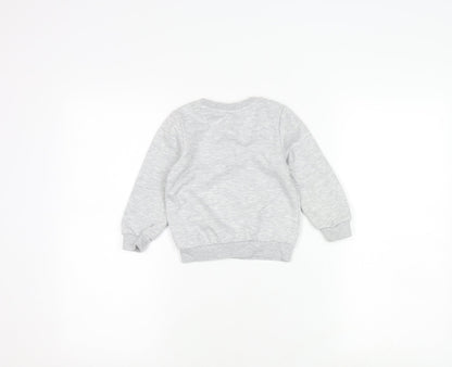 Back view of Disney boys’ grey mickey mouse christmas sweatshirt 8-9 years