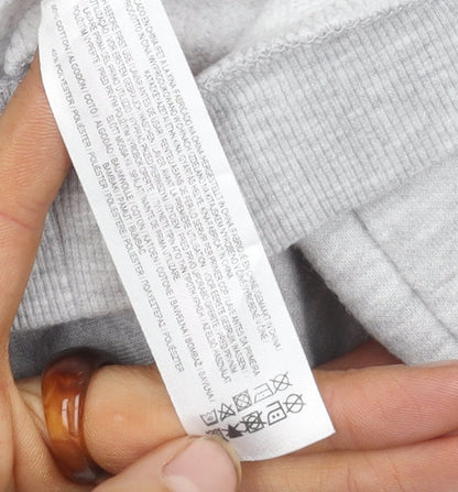 Close-up detail of Disney boys’ grey mickey mouse christmas sweatshirt 8-9 years