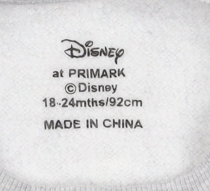 Brand and care label for Disney boys’ grey mickey mouse christmas sweatshirt 8-9 years