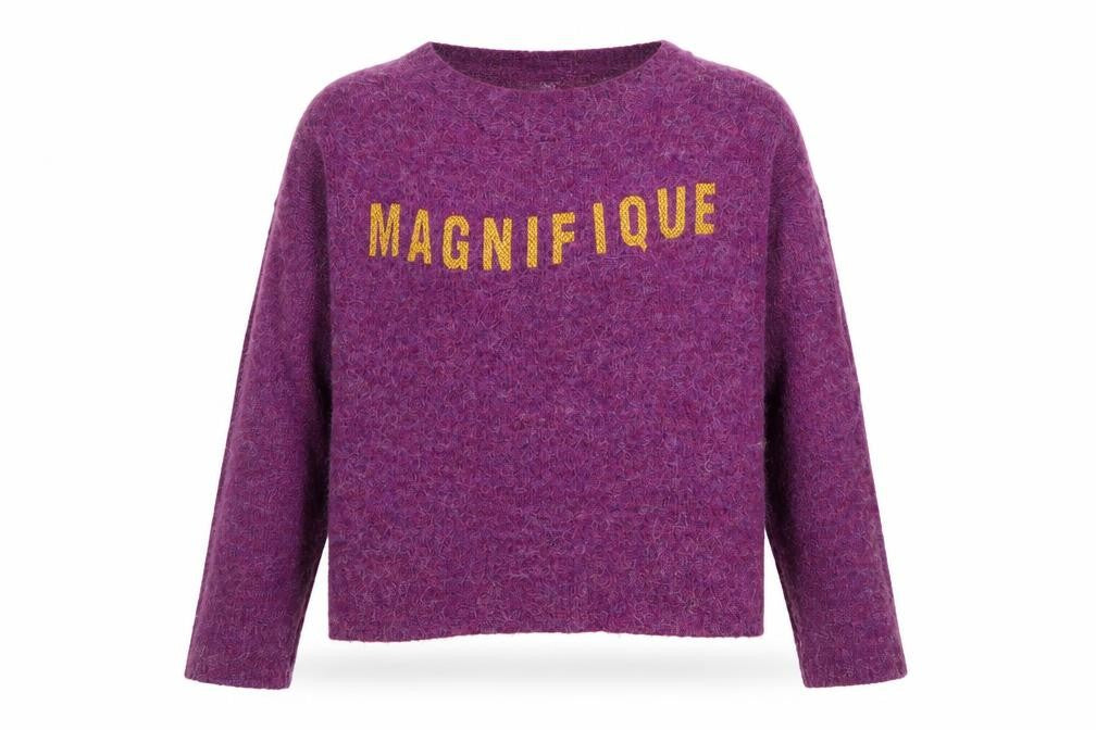 ICHI Women's Purple XL Knitted Pullover Jumper