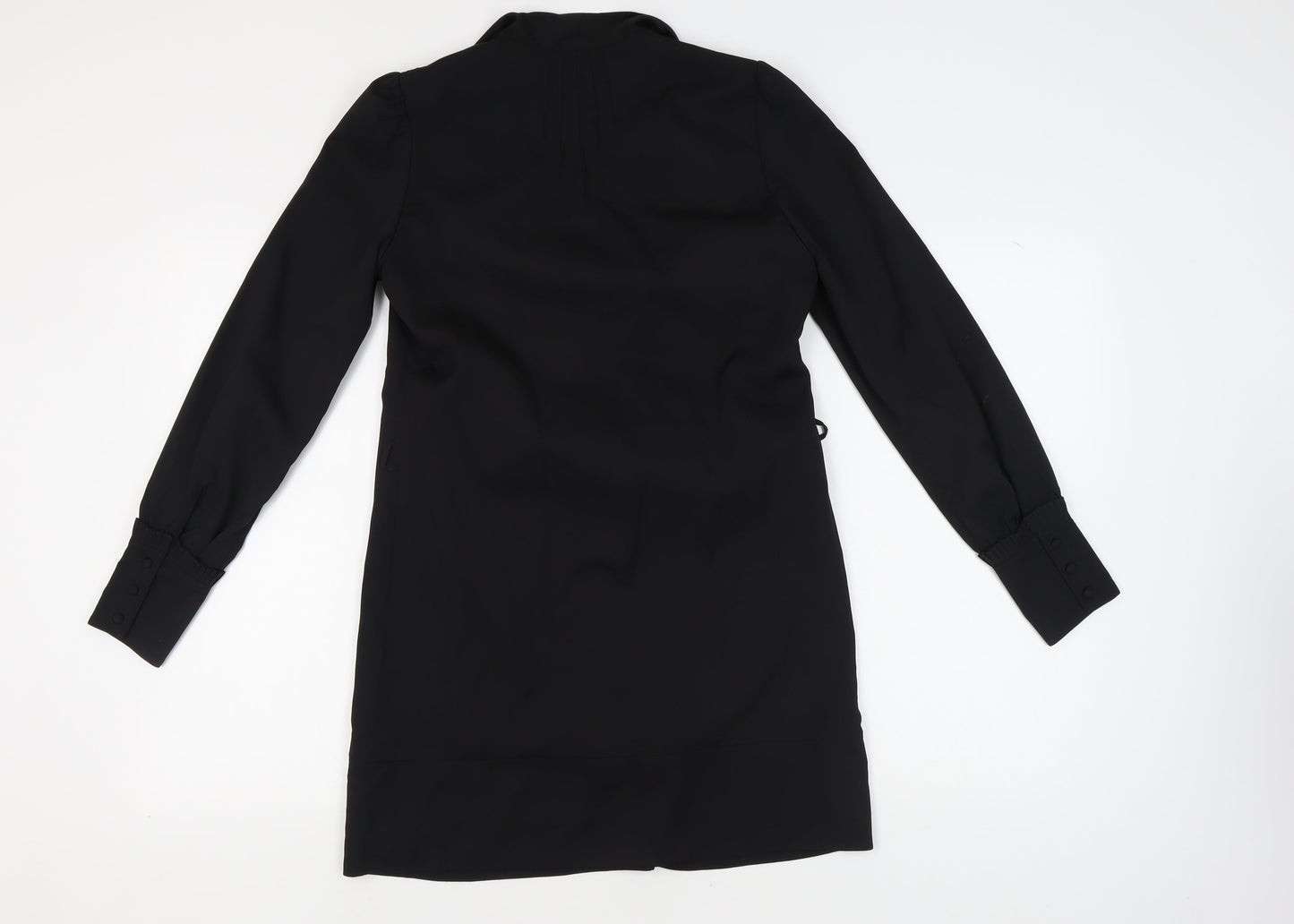 Reiss Women's Black V-Neck Long Sleeve Dress