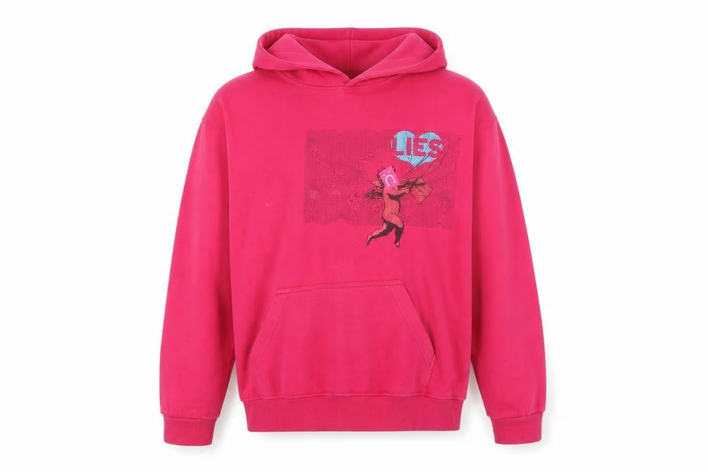 Little White Lies Pink XL Unisex Pullover Hoodie