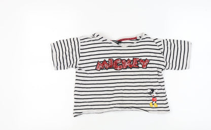 Front view of Disney at Primark girls’ mickey mouse cropped t-shirt 13-14 years