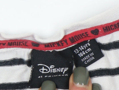 Close-up detail of Disney at Primark girls’ mickey mouse cropped t-shirt 13-14 years