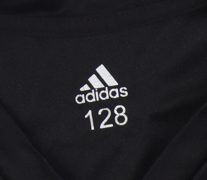 Adidas Boys Football Jersey Black 8 Years V-Neck