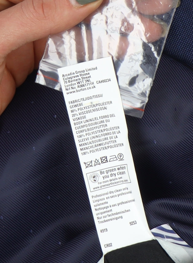 Burton Menswear Blue Suit Jacket 42R Men's Classic